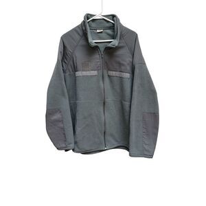 RGBI Military Fleece Jacket Mens XL Green Long Sleeve Full Zip Mock Neck USA